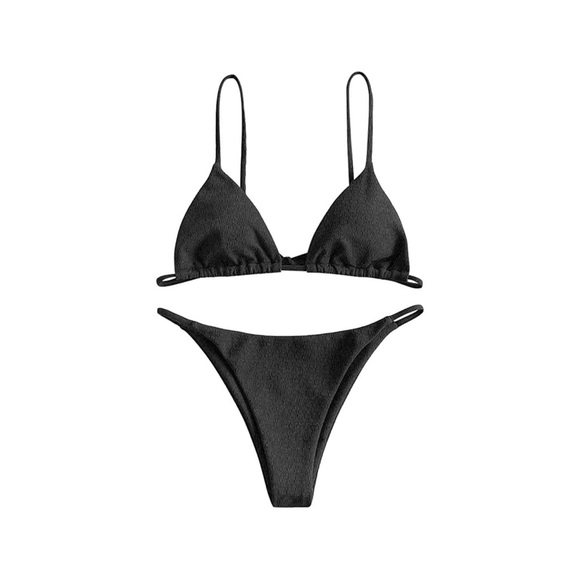 H&M Other - ZAFUL TEXTURED SMOCKED TRIANGLE TIE CHEEKY STRING BIKINI